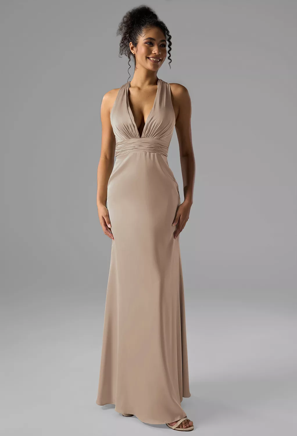 AW Erika Taupe  Cocktail Wedding Guest Dresses